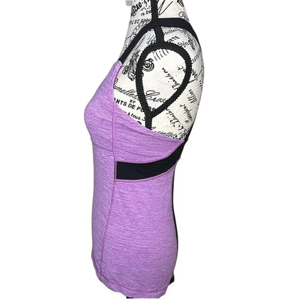 Lululemon Push Your Limits Tank Heathered Ultra Violet/Black Size‎ 6 EUC